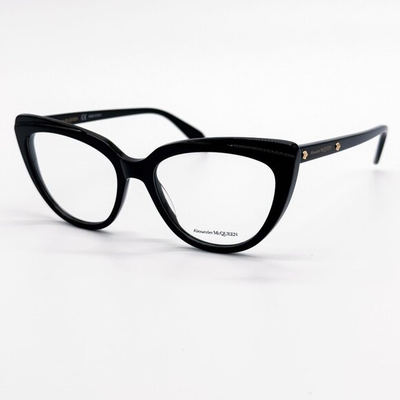 NEW ALEXANDER MCQUEEN EYEGLASSES AM0253O 001 CAT EYE BLACK WOMEN EYEWEAR - Picture 2 of 9